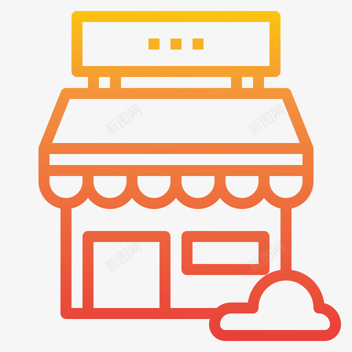 商店城市元素49梯度图标svg_新图网 https://ixintu.com 商店 城市元素49 梯度