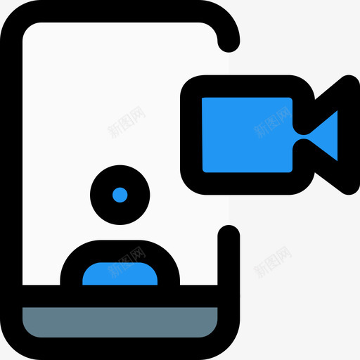视频通话会议18线性颜色图标svg_新图网 https://ixintu.com 会议18 线性颜色 视频通话