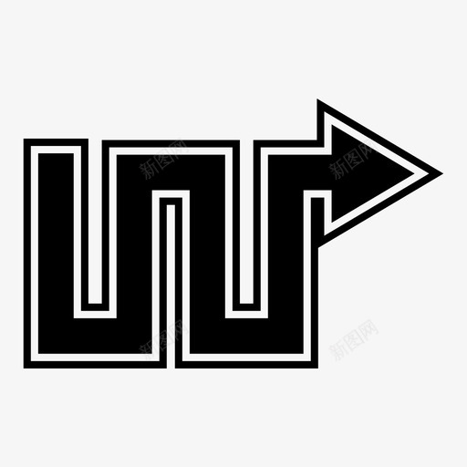 箭头方向右图标svg_新图网 https://ixintu.com 方向 箭头 边缘 锯齿形