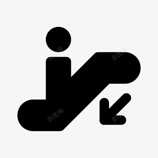自动扶梯下降楼梯界面填充图标svg_新图网 https://ixintu.com 楼梯 界面填充 自动扶梯下降