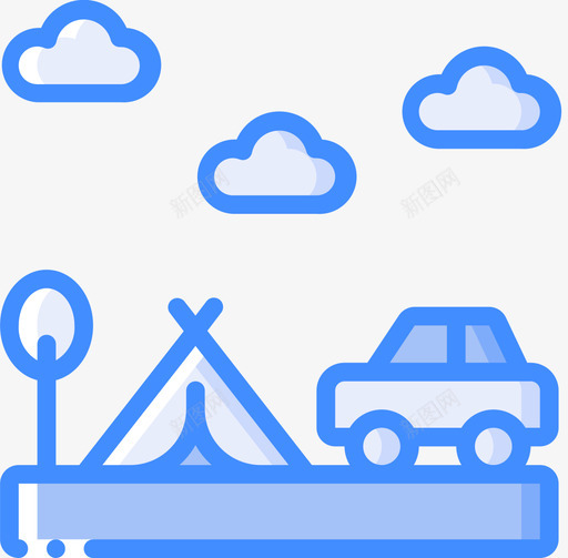 露营公路旅行10蓝色图标svg_新图网 https://ixintu.com 公路旅行10 蓝色 露营