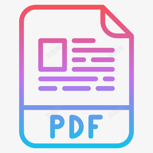 Pdf文件扩展名1渐变图标svg_新图网 https://ixintu.com Pdf 扩展名 文件 渐变