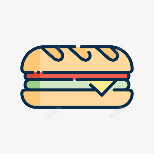 热狗街头食品6线性颜色图标svg_新图网 https://ixintu.com 热狗 线性 街头 颜色 食品