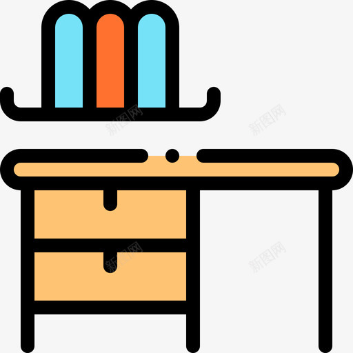 书桌家居用品22线性颜色图标svg_新图网 https://ixintu.com 书桌 家居用品22 线性颜色