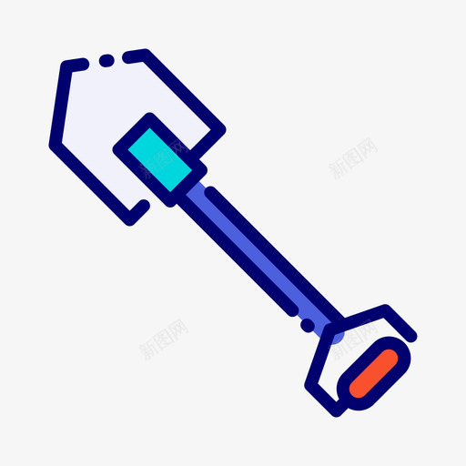 铁锹劳动节4线颜色图标svg_新图网 https://ixintu.com 劳动节 铁锹 颜色