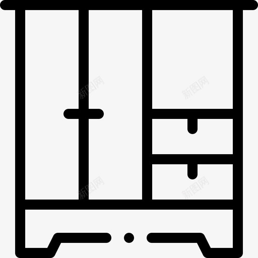 衣柜家居用品23直线型图标svg_新图网 https://ixintu.com 家居用品 直线 线型 衣柜