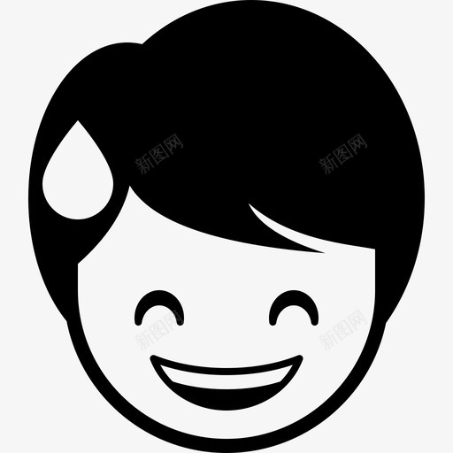 甜美的微笑男孩表情图标svg_新图网 https://ixintu.com 微笑 汗水 甜美 男孩 美的 表情