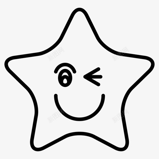 星星表情符号笑脸图标svg_新图网 https://ixintu.com 星星 眨眼 笑脸 符号 表情