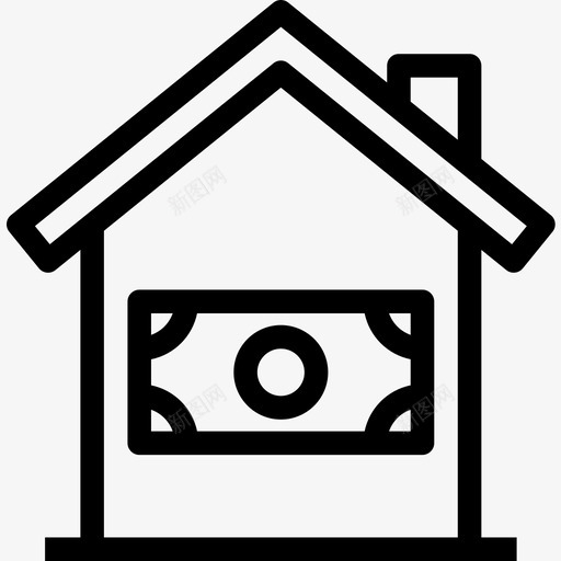 家公寓现金图标svg_新图网 https://ixintu.com 公寓 家 居住空间 房产 房子 现金