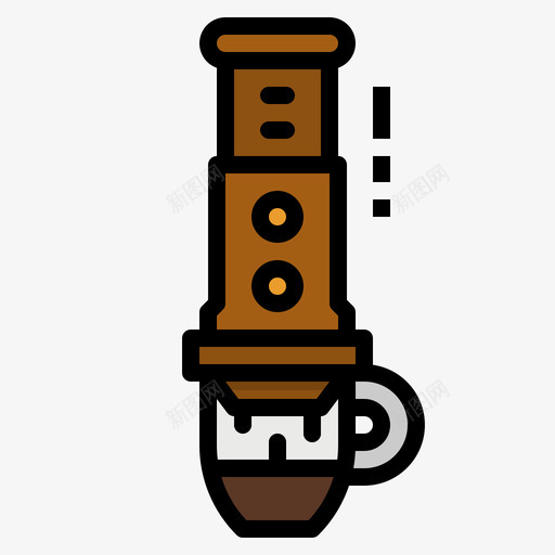 Aeropress咖啡机4线性颜色图标svg_新图网 https://ixintu.com Aeropress 咖啡机 线性 颜色