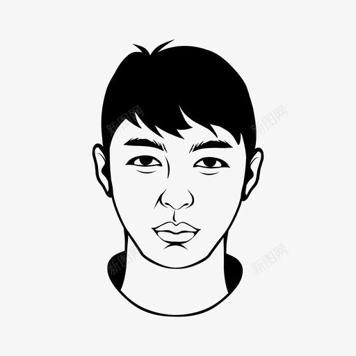 亚洲人脸头图标svg_新图网 https://ixintu.com 亚洲人 亚洲人的头 头 脸