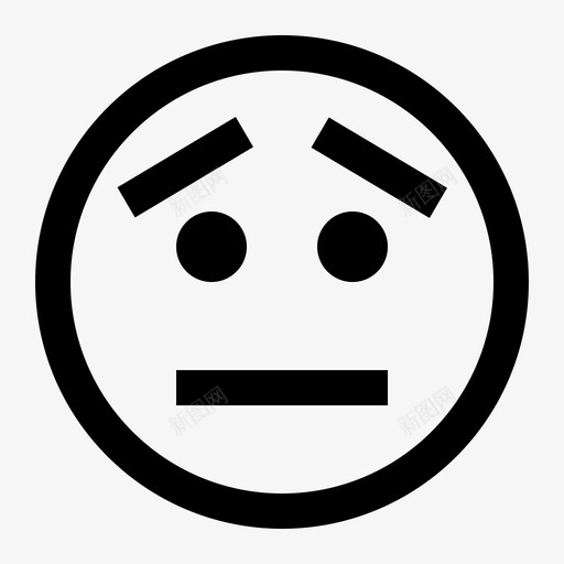 担心的脸表情池井表情线图标svg_新图网 https://ixintu.com 担心 池井 表情