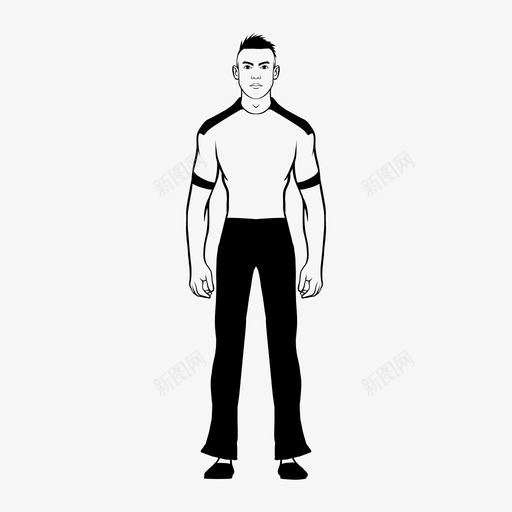 男人全身人站图标svg_新图网 https://ixintu.com 人 全身 单人全身 男人全身 站