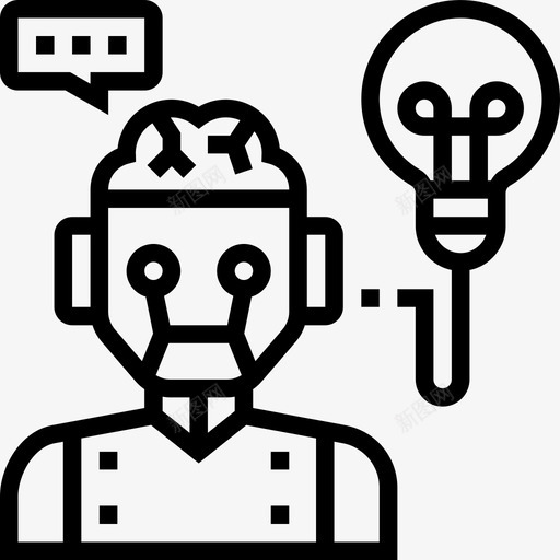 线性思维人工智能图标svg_新图网 https://ixintu.com 人工智能 思维 线性