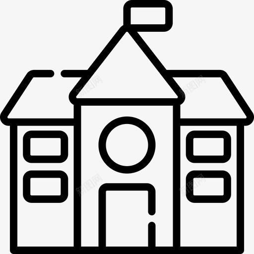 学校城市生活21直系图标svg_新图网 https://ixintu.com 城市生活 学校 直系