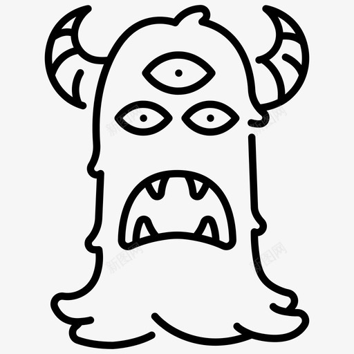 怪物外星人魔鬼图标svg_新图网 https://ixintu.com 万圣节 吉祥物 外星人 怪物 赫罗 魔鬼