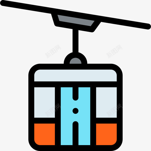 缆车车辆和运输工具1线颜色图标svg_新图网 https://ixintu.com 缆车 车辆 运输工具 颜色