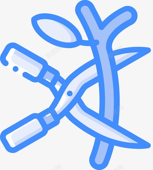分支切割蓝色图标svg_新图网 https://ixintu.com 分支 切割 蓝色