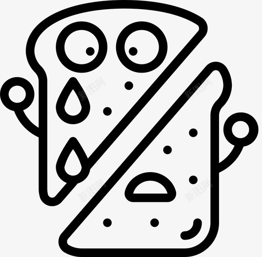 三明治夜生活食品3直系图标svg_新图网 https://ixintu.com 三明治 夜生活 直系 食品