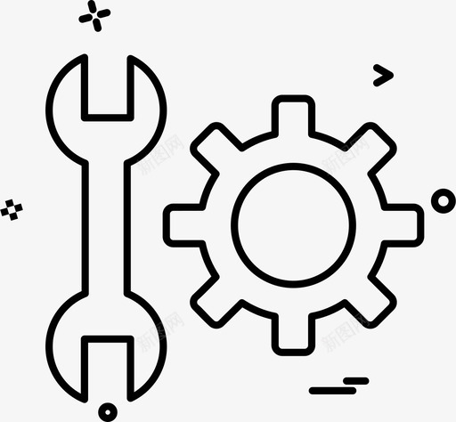 齿轮工程设置图标svg_新图网 https://ixintu.com 工程 扳手 设置 齿轮