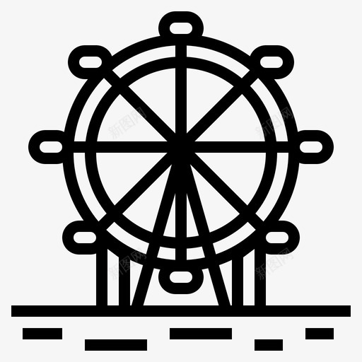 伦敦眼英国地标图标svg_新图网 https://ixintu.com 伦敦 地标 旅游 英国