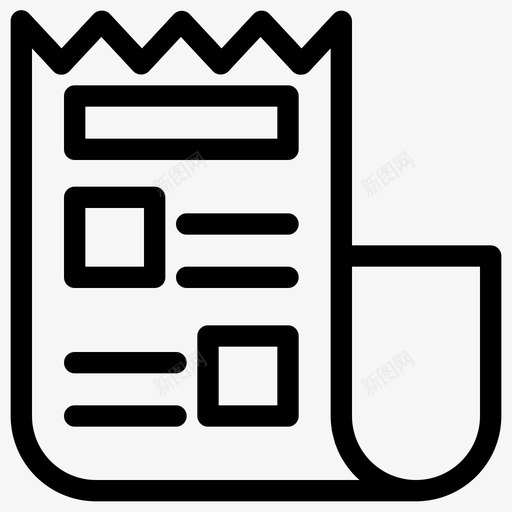 破损的报纸文件档案图标svg_新图网 https://ixintu.com 报纸 文件 档案 生意 破损