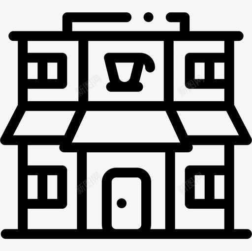 咖啡店市区14号楼直线型图标svg_新图网 https://ixintu.com 咖啡店 市区14号楼 直线型