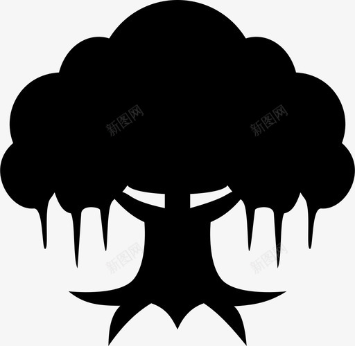 树榕树叶子图标svg_新图网 https://ixintu.com 叶子 树 根 植物 榕树