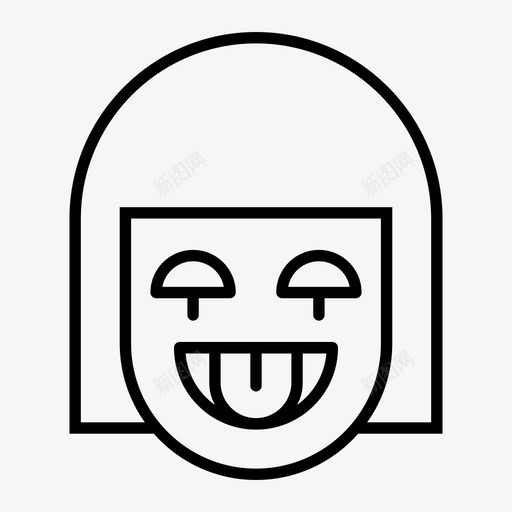 哭泣表情女孩图标svg_新图网 https://ixintu.com 哭泣 女孩 女孩表情1行 舌头 表情