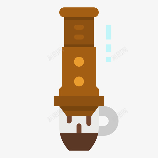 Aeropress咖啡机3扁平图标svg_新图网 https://ixintu.com Aeropress 咖啡机3 扁平