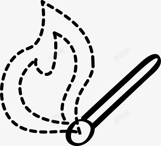火柴火火焰图标svg_新图网 https://ixintu.com 火 火柴 火柴棒 火灾应急图标 火焰 磷 荧光粉