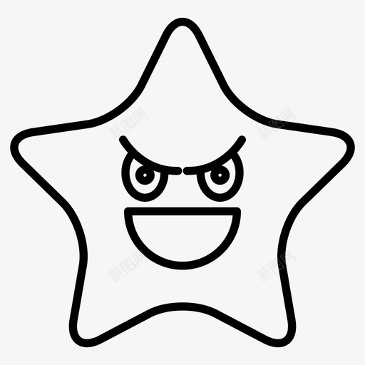 明星愤怒表情符号图标svg_新图网 https://ixintu.com 情绪 愤怒 明星 明星表情线 表情 表情符号