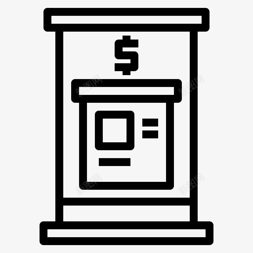 Atm城市要素50线性图标svg_新图网 https://ixintu.com Atm 城市 线性 要素