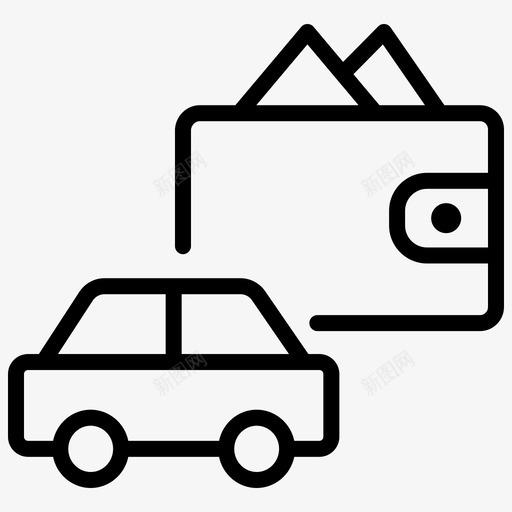 钱包加钱信用卡图标svg_新图网 https://ixintu.com 付现 信用卡 出租车 加钱 现金 轮廓 钱包