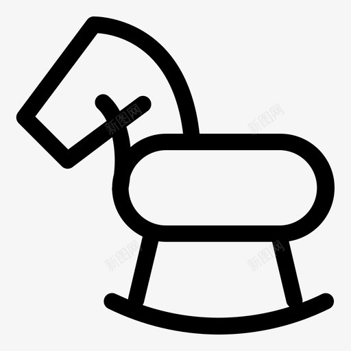 摇摆马可爱孩子图标svg_新图网 https://ixintu.com 可爱 婴儿轮廓 孩子 摇摆马 玩具