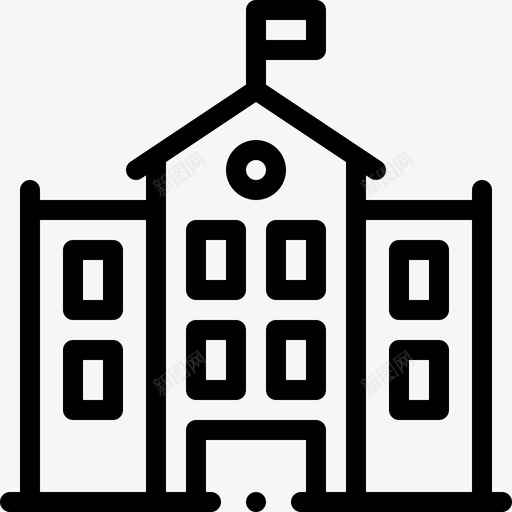 学校城市生活40直系图标svg_新图网 https://ixintu.com 城市生活40 学校 直系