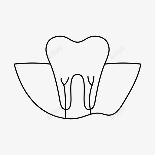牙齿药物牙根图标svg_新图网 https://ixintu.com 口腔 牙根 牙齿 药物