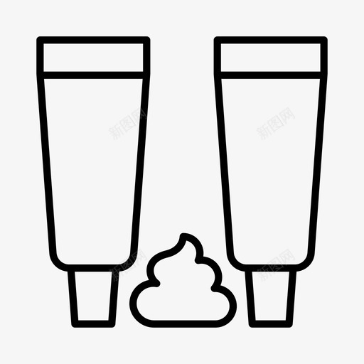 牙膏凝胶卫生图标svg_新图网 https://ixintu.com 个人 个人护理 凝胶 刷牙 卫生 牙膏