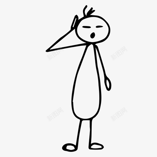 棍形人素描图标svg_新图网 https://ixintu.com 棍形 素描 面部素描