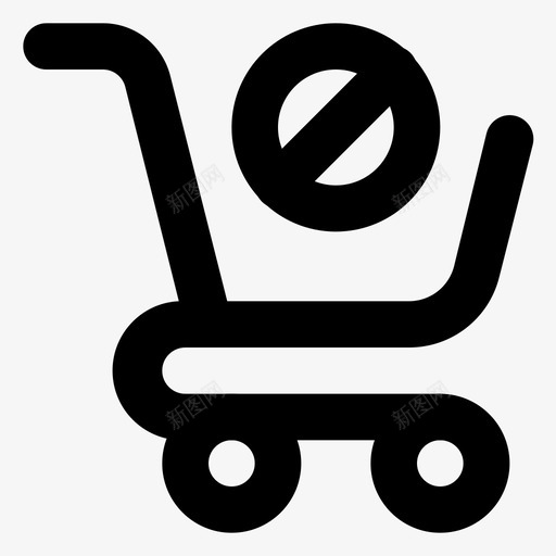 方块图禁用电子商务图标svg_新图网 https://ixintu.com ticons 商店 在线 方块 电子商务 禁用 购物车