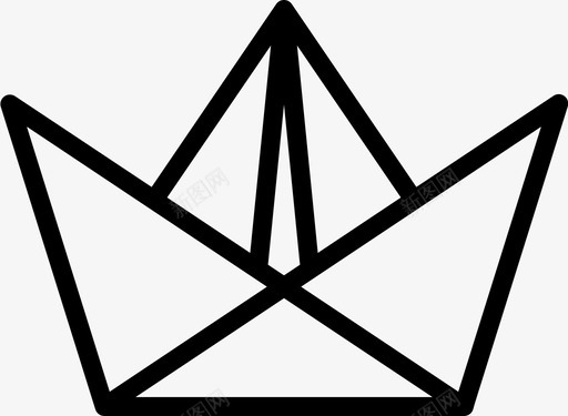 船折纸3线状图标svg_新图网 https://ixintu.com 折纸 线状