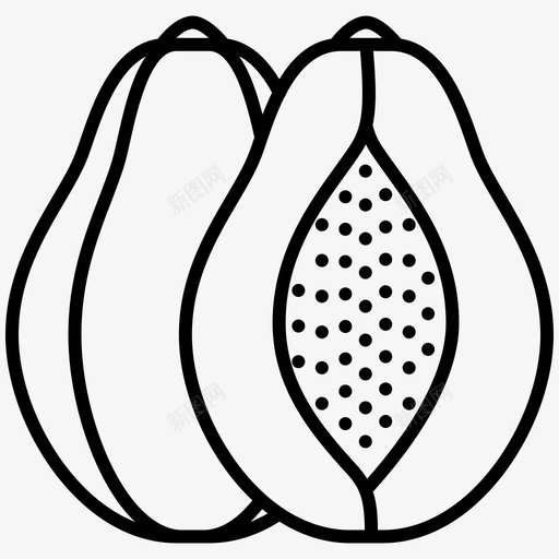 papayafoodfruitsvegetablesandfruits图标svg_新图网 https://ixintu.com and food.fruits fruits papaya vegetables