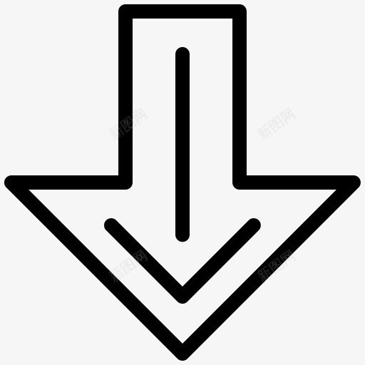 箭头方向向下图标svg_新图网 https://ixintu.com 向下 方向 用户界面常规线条集148 箭头