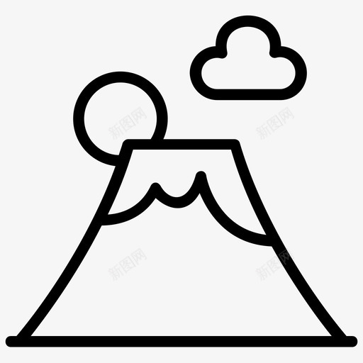 富士山日本地标日本符号图标svg_新图网 https://ixintu.com 图标 地方 富士山 日本 本地 火山山 符号 线图