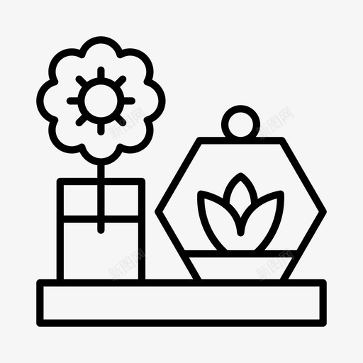 花卉装饰内饰图标svg_新图网 https://ixintu.com 内饰 玻璃瓶 花卉 装饰 造型