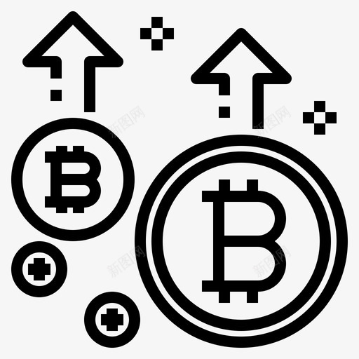 比特币加密货币72线性图标svg_新图网 https://ixintu.com 加密货币72 比特币 线性