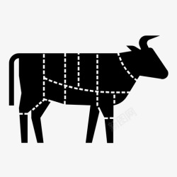 肉店标志牛肉片肉店牛图标高清图片