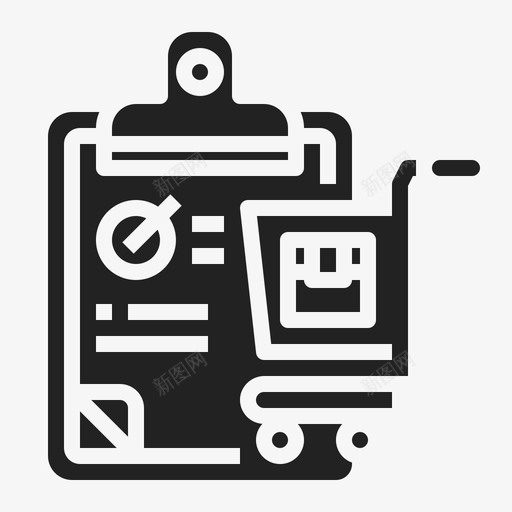 剪贴板在线购物76填充图标svg_新图网 https://ixintu.com 剪贴板 在线购物76 填充