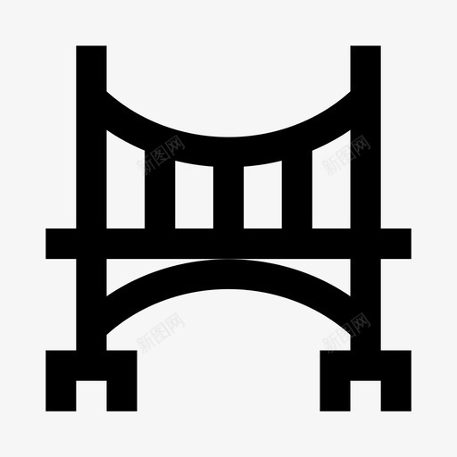桥梁施工穿越图标svg_新图网 https://ixintu.com 2号线 建筑物 施工 桥梁 河流 穿越