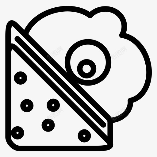 鸡蛋面包店蛋糕图标svg_新图网 https://ixintu.com 吃的 蛋糕 面包店 食物和饮料图标加粗线条集224 鸡蛋